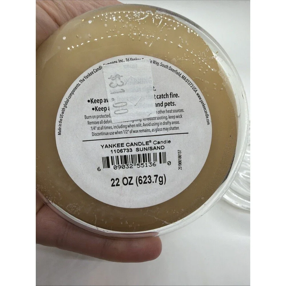 New Unburned Yankee Candle Sun and Sand Large 22 oz Jar Candle